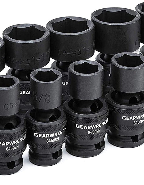 Load image into Gallery viewer, 13 Pc. 1/2&quot; Drive 6 Pt. Standard Universal Impact Socket Set, SAE - 84938N
