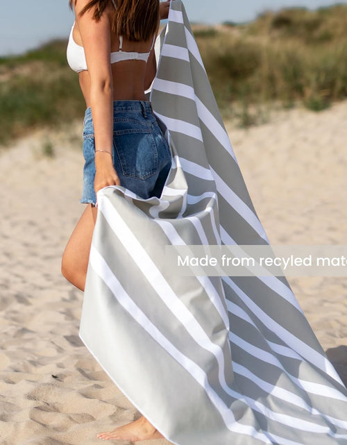 Load image into Gallery viewer, Microfiber Beach Towel Oversized (71 X 63 In) - Quick Dry, Sand Free - Compact and Lightweight for Travel - Recycled Materials - Extra Large Beach Blanket - Marble Sand
