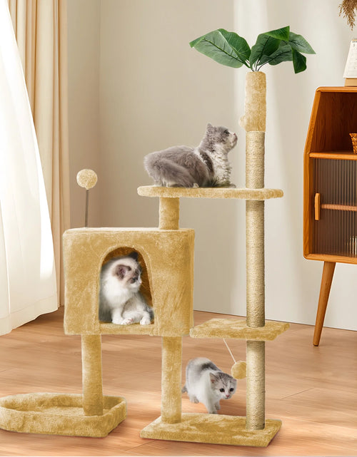 Load image into Gallery viewer, Cat Tree,52&quot; Cat Tower for Indoor Cats, Cat Tree with Scratching Posts Plush Perch Stand, Cat Condo with Funny Toys Kittens Pet Play House,Beige
