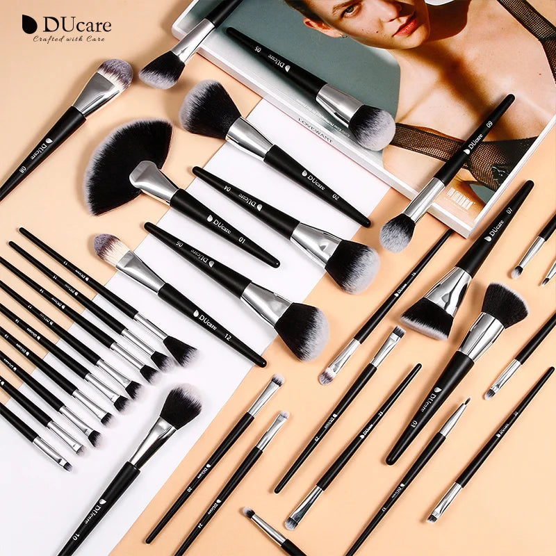 Professional Makeup Brush Set 10-32Pc Brushes Makeup Kit Synthetic Hair Foundation Power Eyeshadows Blending Beauty Tools