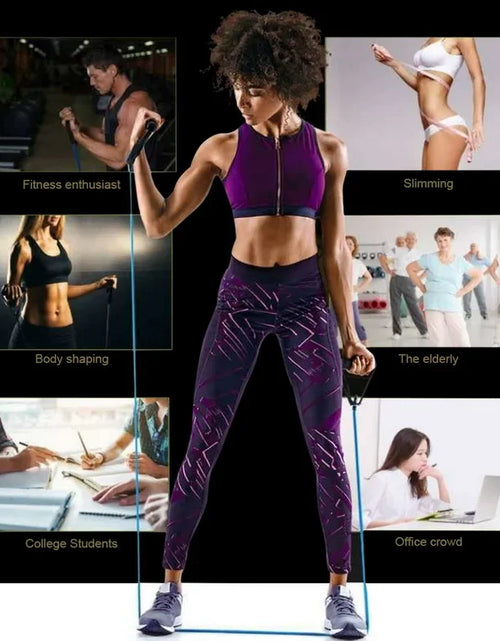 Load image into Gallery viewer, 5 Levels Elastic Band Yoga Pull Rope Elastic Gym Fitness Exercise Tube Band with Handles for Home Workouts Strength Training
