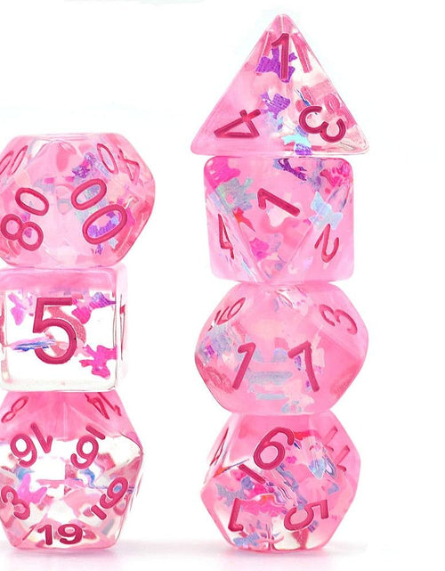 Load image into Gallery viewer, Polyhedral DND Dice Set, D&amp;D Dice Pink Dice Compatible Dungeons and Dragons Role Playing Game,Mtg,Pathfinder,Board Games, D and D Dice Set, D&amp;D（Pink）
