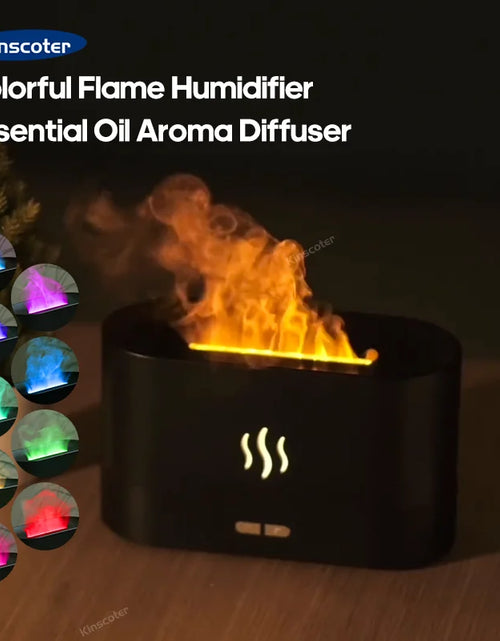 Load image into Gallery viewer, RGB Flame Aroma Diffuser Humidifier USB Desktop Simulation Light Aromatherapy Purifier Air for Bedroom with 7 Colors
