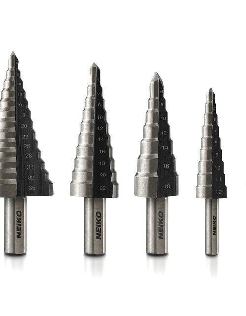 Load image into Gallery viewer, 10198A Step Drill Bit Set | 5 Piece | Metric/Mm | High Speed Steel
