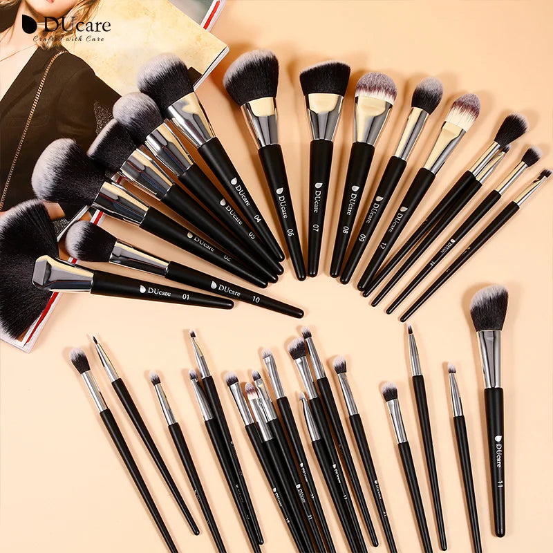 Professional Makeup Brush Set 10-32Pc Brushes Makeup Kit Synthetic Hair Foundation Power Eyeshadows Blending Beauty Tools