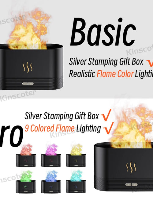 Load image into Gallery viewer, RGB Flame Aroma Diffuser Humidifier USB Desktop Simulation Light Aromatherapy Purifier Air for Bedroom with 7 Colors
