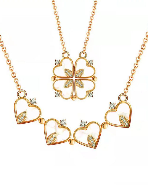 Load image into Gallery viewer, Lucky Four Leaf Clover Necklace, Gifts for Mother&#39;S Day Valentine&#39;S Day Day Birthday
