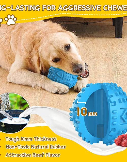 Load image into Gallery viewer, Dog Balls Treat Dispensing Dog Toys, Dog Toys for Aggressive Chewers Large Breed, Squeaky Dog Chew Toys for Large Dogs, Natural Rubber Dog Puzzle Toys, Tough IQ Dog Treat Balls
