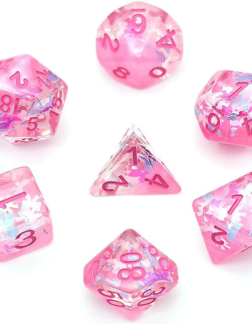 Load image into Gallery viewer, Polyhedral DND Dice Set, D&amp;D Dice Pink Dice Compatible Dungeons and Dragons Role Playing Game,Mtg,Pathfinder,Board Games, D and D Dice Set, D&amp;D（Pink）
