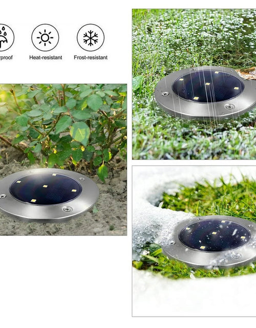 Load image into Gallery viewer, Solar Powered Stainless Steel LED Landscape Disc Lights, 12 Lumens (4 Count)
