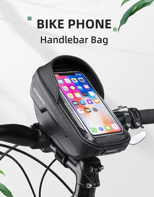 Load image into Gallery viewer, Bike Phone Mount Bag Bike Front Frame Handlebar Bag Waterproof Bike Phone Holder Case Bicycle Accessories Pouch Sensitive Touch Screen Compatible with Iphone 11 XS Max XR 8 plus below 6.5&quot;
