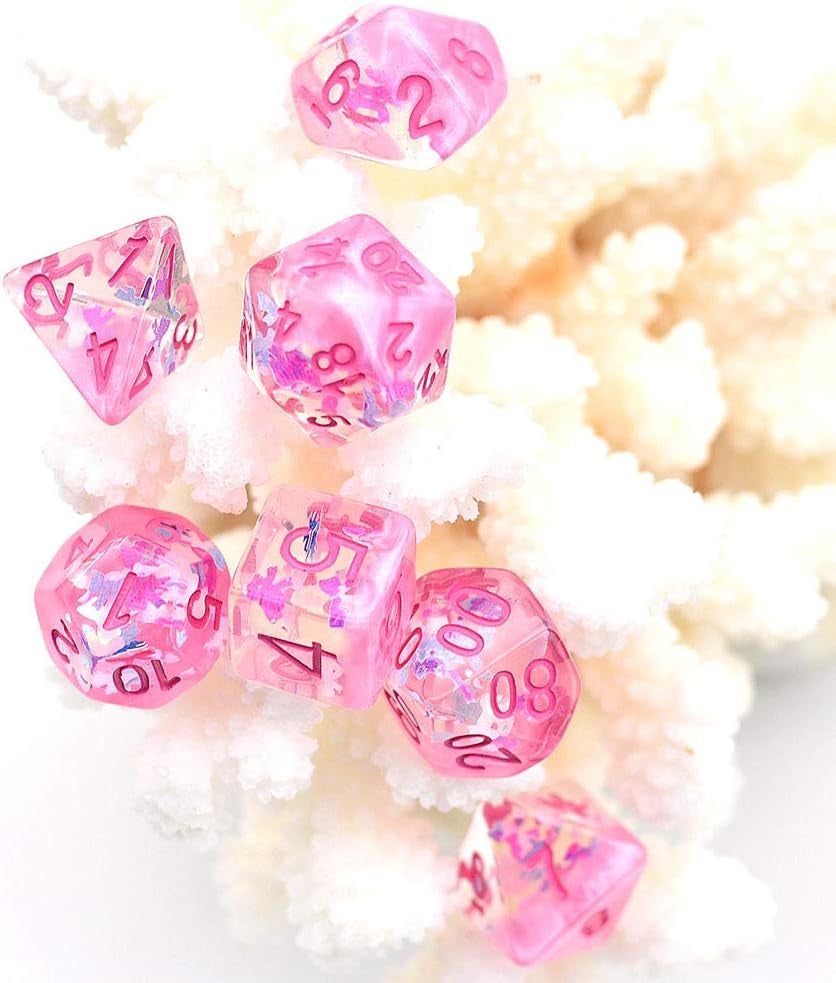 Polyhedral DND Dice Set, D&D Dice Pink Dice Compatible Dungeons and Dragons Role Playing Game,Mtg,Pathfinder,Board Games, D and D Dice Set, D&D（Pink）