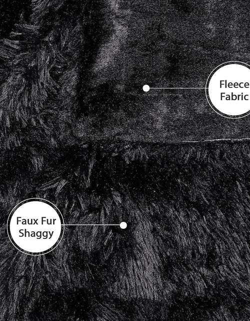 Load image into Gallery viewer, Decorative Extra Soft Faux Fur Throw Blanket 50&quot; X 60&quot;,Reversible Fuzzy Lightweight Long Hair Shaggy Throw Blankets, Fluffy Cozy Plush Fleece Comfy Microfiber Fur Blanket for Couch Sofa Bed, Black
