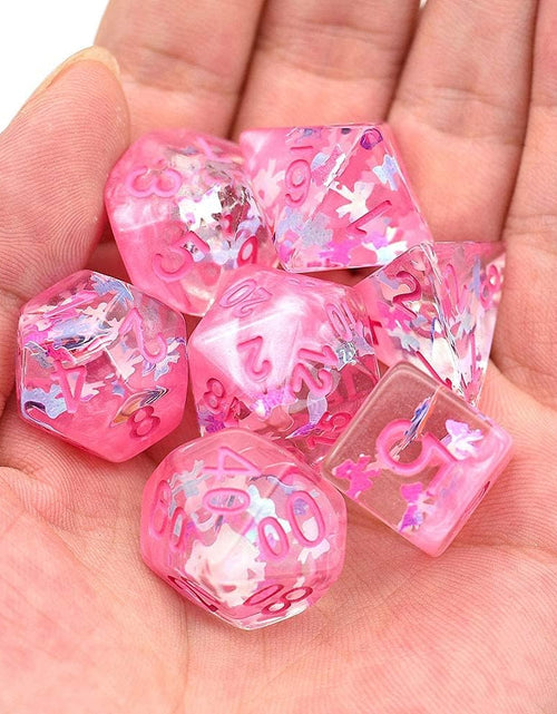 Load image into Gallery viewer, Polyhedral DND Dice Set, D&amp;D Dice Pink Dice Compatible Dungeons and Dragons Role Playing Game,Mtg,Pathfinder,Board Games, D and D Dice Set, D&amp;D（Pink）
