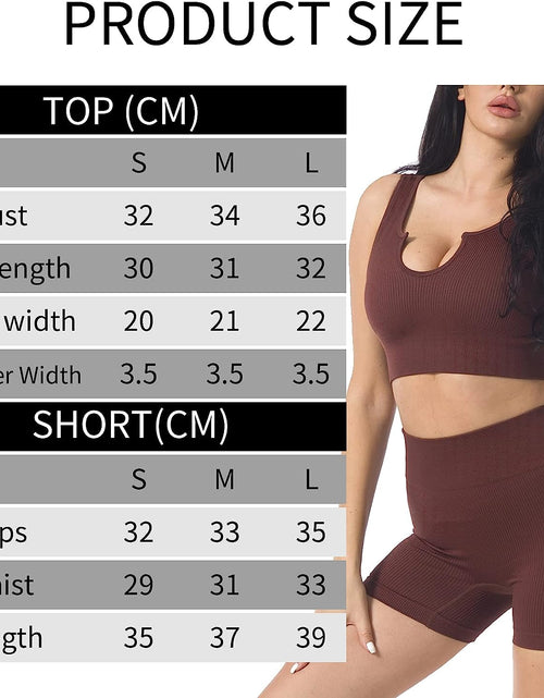 Load image into Gallery viewer, Seamless Workout Sets for Women 2 Piece Yoga Outfits Ribbed High Waist Leggings with Sports Bra Gym Set.
