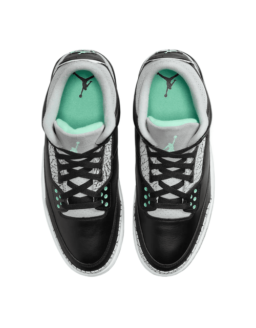 Load image into Gallery viewer, Men&#39;S  3 Retro Black / Green Glow-Wolf Grey CT8532-031, Size 12-US
